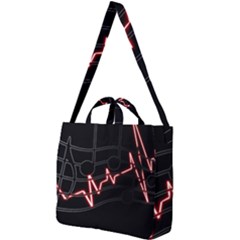 Music Wallpaper Heartbeat Melody Square Shoulder Tote Bag