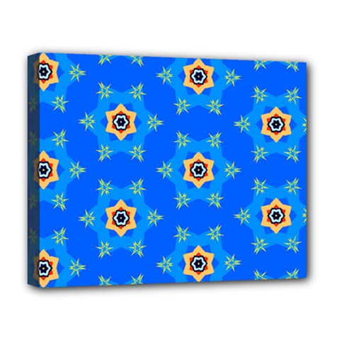 Pattern Backgrounds Blue Star Deluxe Canvas 20  X 16  (stretched) by HermanTelo