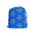 Pattern Backgrounds Blue Star Drawstring Pouch (Large) View1