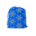 Pattern Backgrounds Blue Star Drawstring Pouch (Large) View2