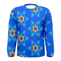 Pattern Backgrounds Blue Star Men s Long Sleeve Tee by HermanTelo