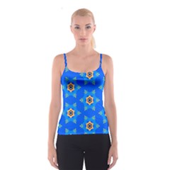 Pattern Backgrounds Blue Star Spaghetti Strap Top