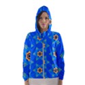 Pattern Backgrounds Blue Star Women s Hooded Windbreaker View1