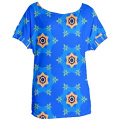 Pattern Backgrounds Blue Star Women s Oversized Tee