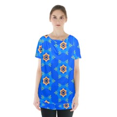 Pattern Backgrounds Blue Star Skirt Hem Sports Top by HermanTelo