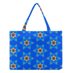 Pattern Backgrounds Blue Star Medium Tote Bag by HermanTelo