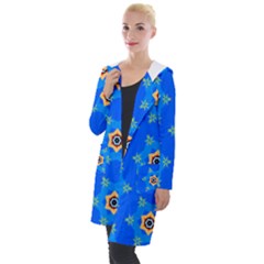 Pattern Backgrounds Blue Star Hooded Pocket Cardigan by HermanTelo