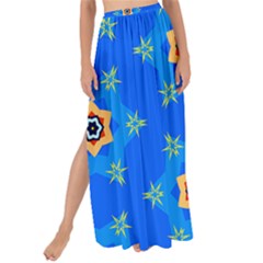 Pattern Backgrounds Blue Star Maxi Chiffon Tie-up Sarong