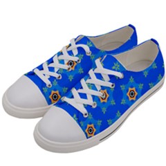 Pattern Backgrounds Blue Star Women s Low Top Canvas Sneakers