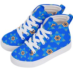 Pattern Backgrounds Blue Star Kids  Hi-top Skate Sneakers