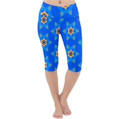 Pattern Backgrounds Blue Star Lightweight Velour Cropped Yoga Leggings