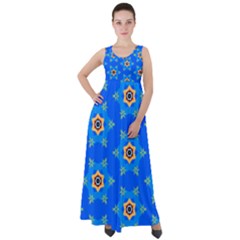 Pattern Backgrounds Blue Star Empire Waist Velour Maxi Dress