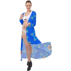 Pattern Backgrounds Blue Star Maxi Chiffon Beach Wrap by HermanTelo