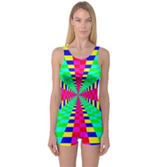 Maze Rainbow Vortex One Piece Boyleg Swimsuit