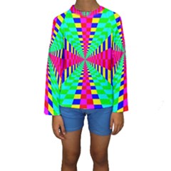 Maze Rainbow Vortex Kids  Long Sleeve Swimwear