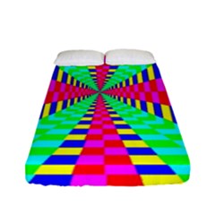 Maze Rainbow Vortex Fitted Sheet (full/ Double Size) by HermanTelo