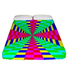 Maze Rainbow Vortex Fitted Sheet (california King Size) by HermanTelo