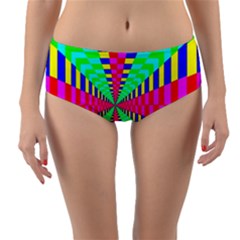 Maze Rainbow Vortex Reversible Mid-waist Bikini Bottoms by HermanTelo