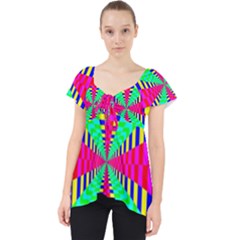 Maze Rainbow Vortex Lace Front Dolly Top by HermanTelo