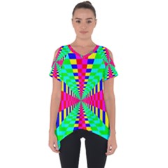 Maze Rainbow Vortex Cut Out Side Drop Tee