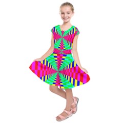 Maze Rainbow Vortex Kids  Short Sleeve Dress