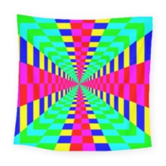 Maze Rainbow Vortex Square Tapestry (Large)