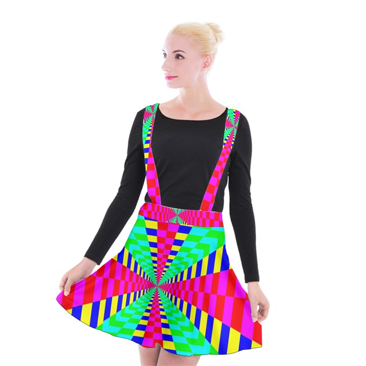 Maze Rainbow Vortex Suspender Skater Skirt