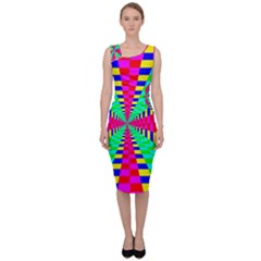 Maze Rainbow Vortex Sleeveless Pencil Dress by HermanTelo