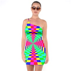 Maze Rainbow Vortex One Soulder Bodycon Dress by HermanTelo