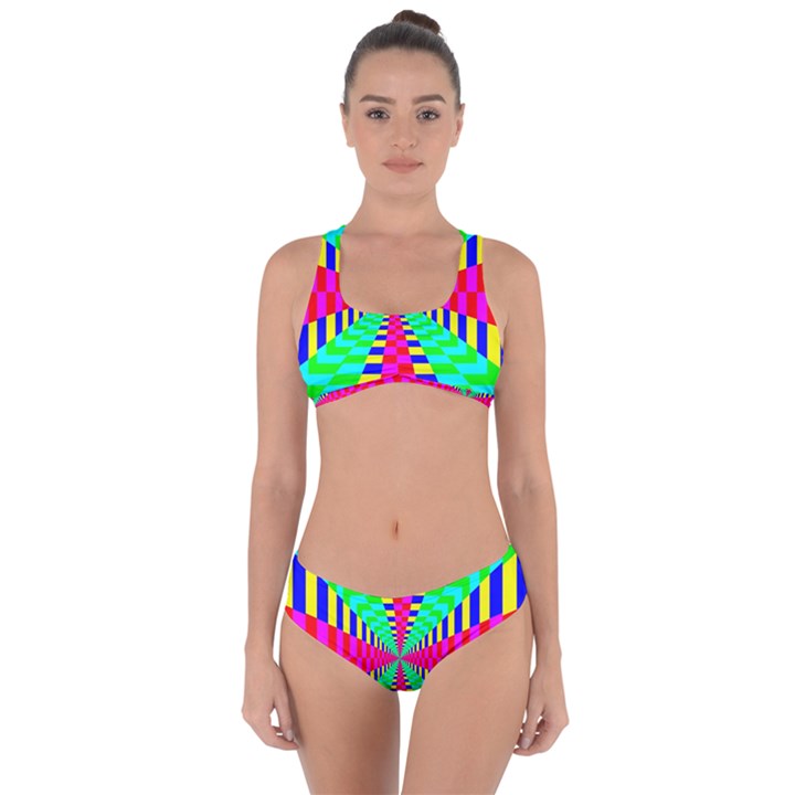 Maze Rainbow Vortex Criss Cross Bikini Set