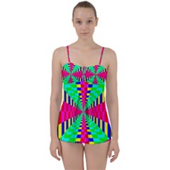 Maze Rainbow Vortex Babydoll Tankini Set