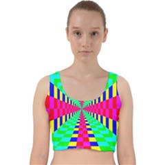 Maze Rainbow Vortex Velvet Racer Back Crop Top