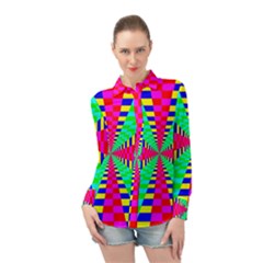 Maze Rainbow Vortex Long Sleeve Chiffon Shirt