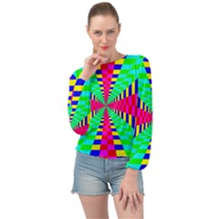 Maze Rainbow Vortex Banded Bottom Chiffon Top