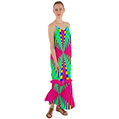 Maze Rainbow Vortex Cami Maxi Ruffle Chiffon Dress by HermanTelo