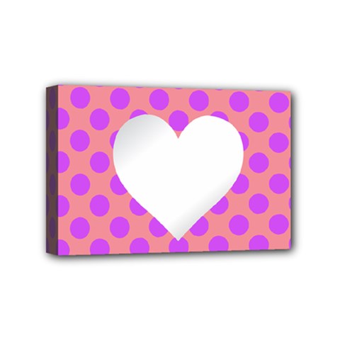 Love Heart Valentine Mini Canvas 6  X 4  (stretched)