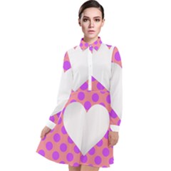 Love Heart Valentine Long Sleeve Chiffon Shirt Dress