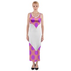 Love Heart Valentine Fitted Maxi Dress