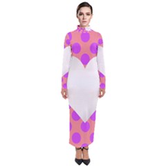 Love Heart Valentine Turtleneck Maxi Dress