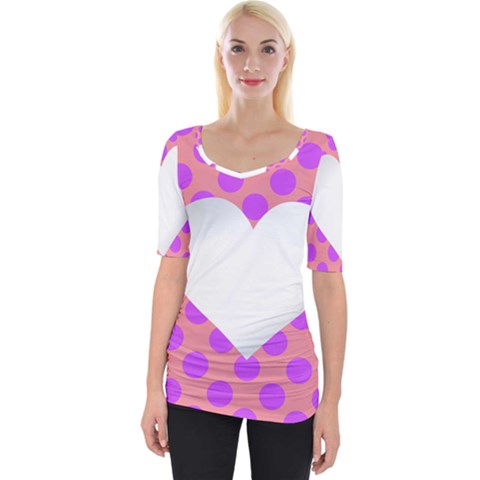 Love Heart Valentine Wide Neckline Tee by HermanTelo