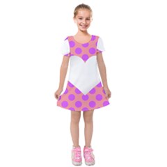 Love Heart Valentine Kids  Short Sleeve Velvet Dress