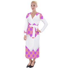 Love Heart Valentine Velvet Maxi Wrap Dress