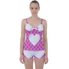 Love Heart Valentine Tie Front Two Piece Tankini