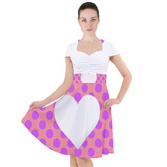 Love Heart Valentine Cap Sleeve Midi Dress