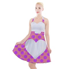 Love Heart Valentine Halter Party Swing Dress 