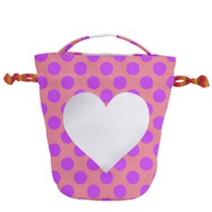 Love Heart Valentine Drawstring Bucket Bag