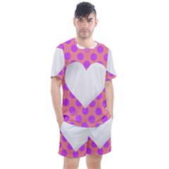 Love Heart Valentine Men s Mesh Tee And Shorts Set