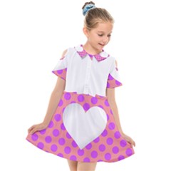 Love Heart Valentine Kids  Short Sleeve Shirt Dress