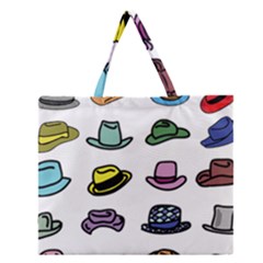 Hat Dress Elegance Zipper Large Tote Bag