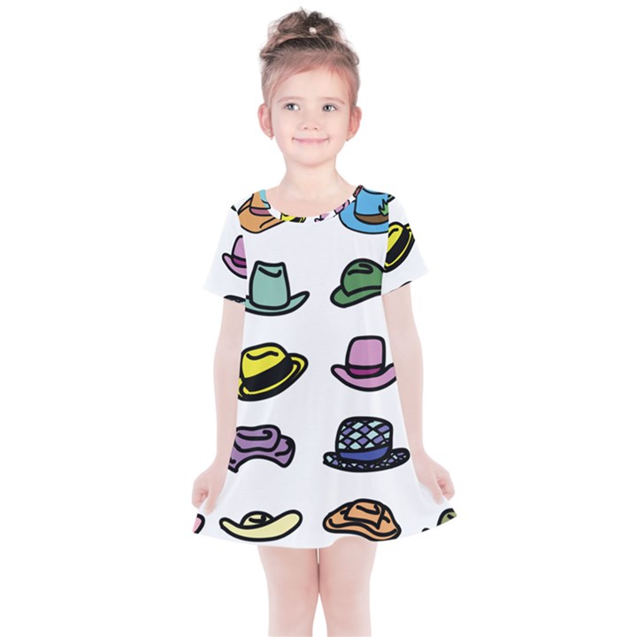 Hat Dress Elegance Kids  Simple Cotton Dress